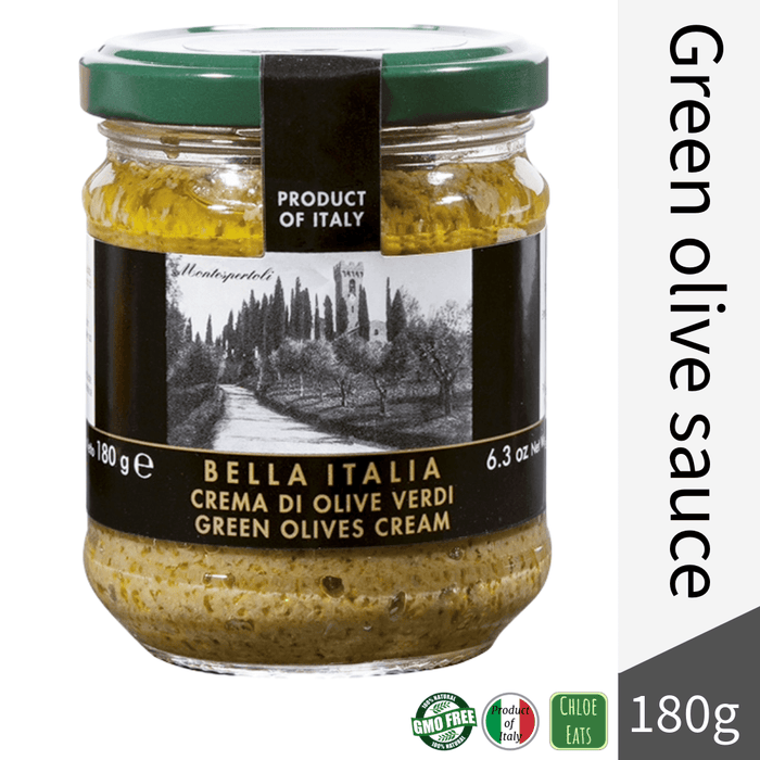 Bella Italia artisanal green olive tapenade spread sauce