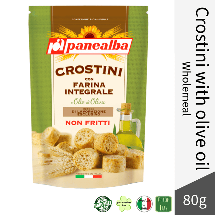 Panealba Crostini Crackers with Olive Oil Wholemeal