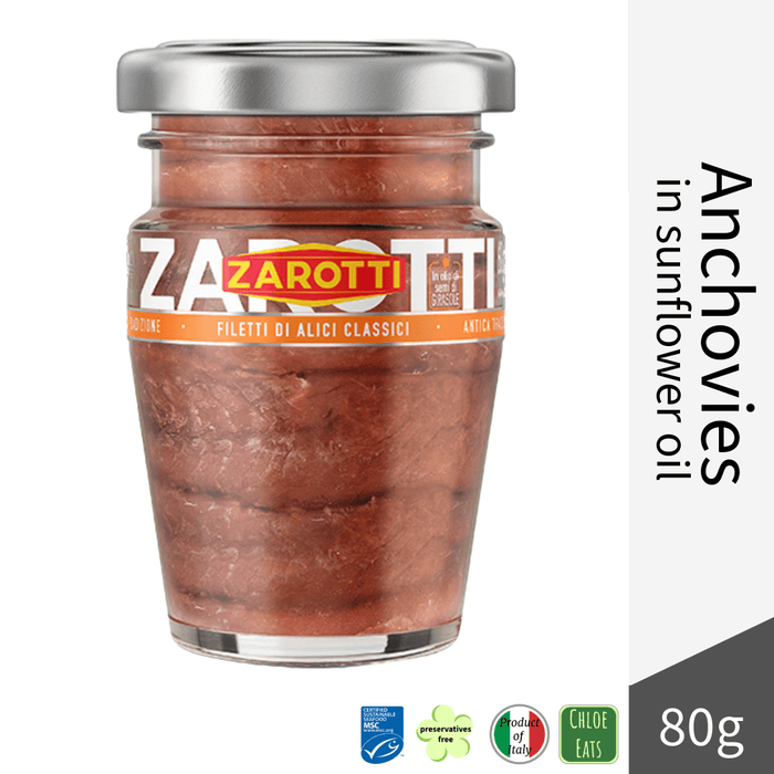 Zarotti Alici Anchovies fillets in sunflower oil 80g