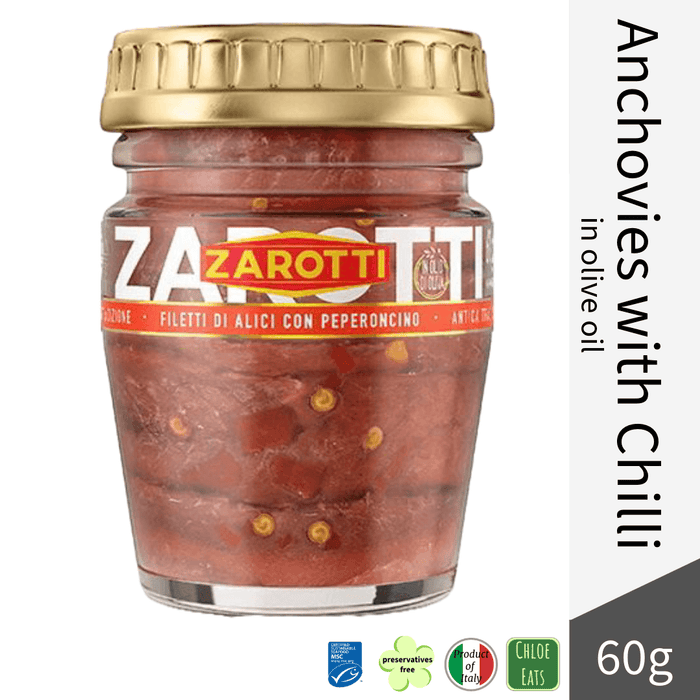 Zarotti Alici Anchovies fillets with Chilli in olive oil