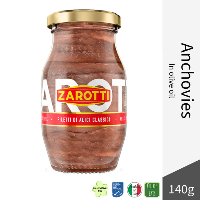 Zarotti Italian Alici Anchovies fillets in olive oil 140g