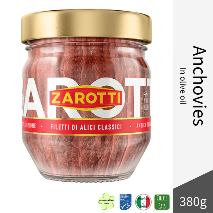 Zarotti Italian Alici Anchovies fillets in olive oil 380g