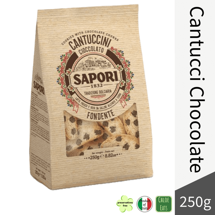 Sapori 1832 Cantucci Cantuccini Dark Chocolate Cookies