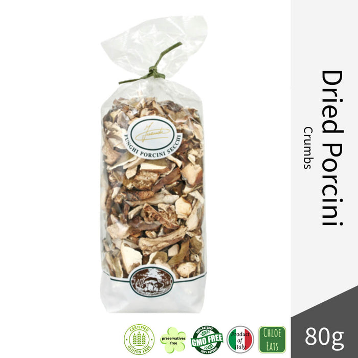 Inaudi Italian artisanal dried crumbs of Porcini Mushrooms