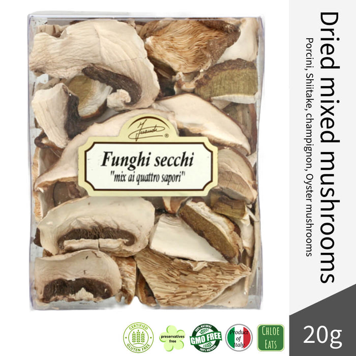 Inaudi Italian artisanal mixed dried Mushrooms including Porcini