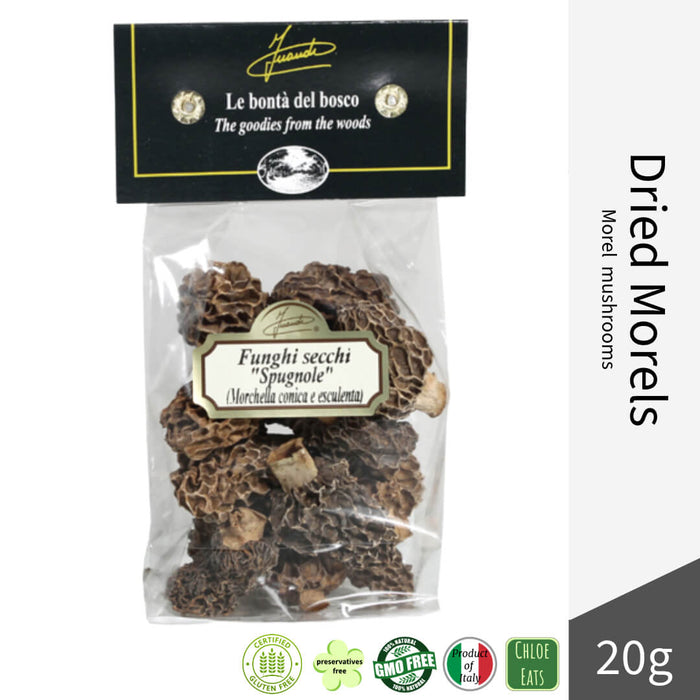 Inaudi Italian artisanal dried Morel Mushrooms