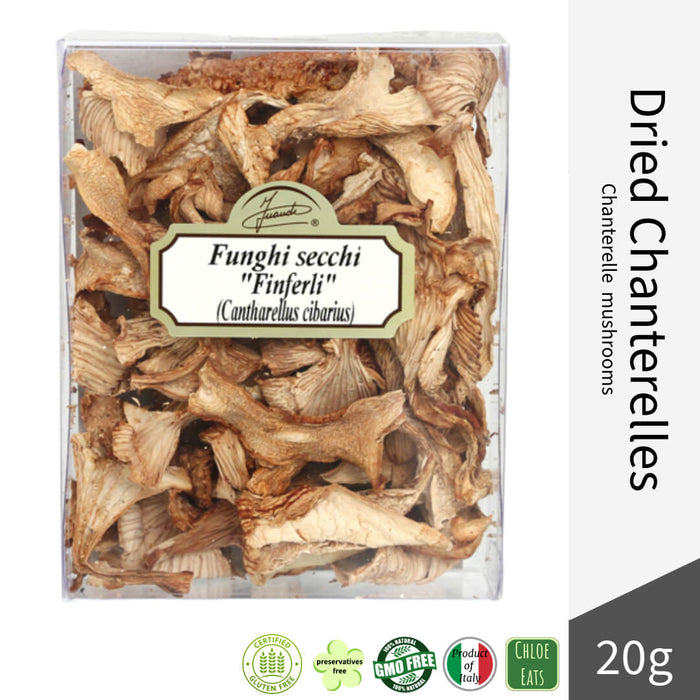 Inaudi Italian artisanal dried Finferli Chanterelle Girolle Mushrooms