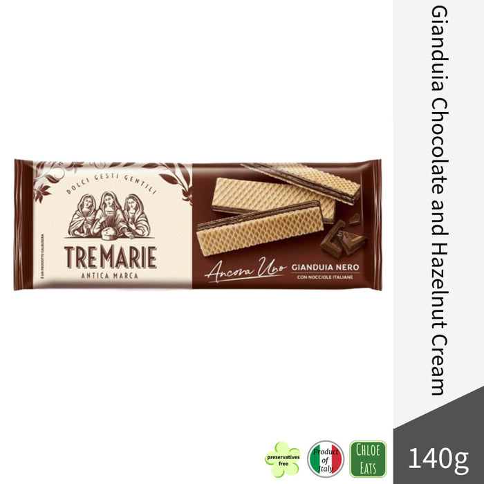 Tre Marie Italian Wafers 140g - Gianduia Chocolate and Hazelnut Cream
