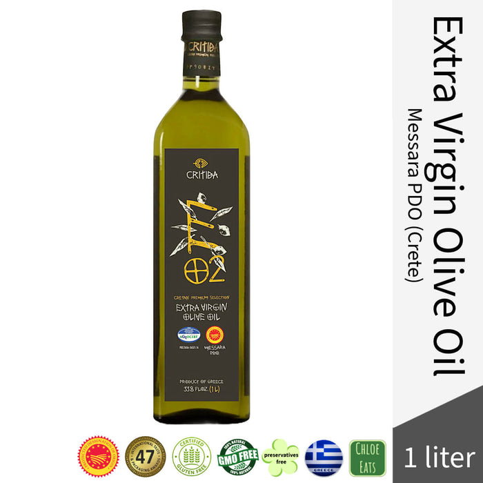 Critida Greek premium Extra Virgin Olive Oil Messara PDO (Crete) - Bottle 1l (bundles available)