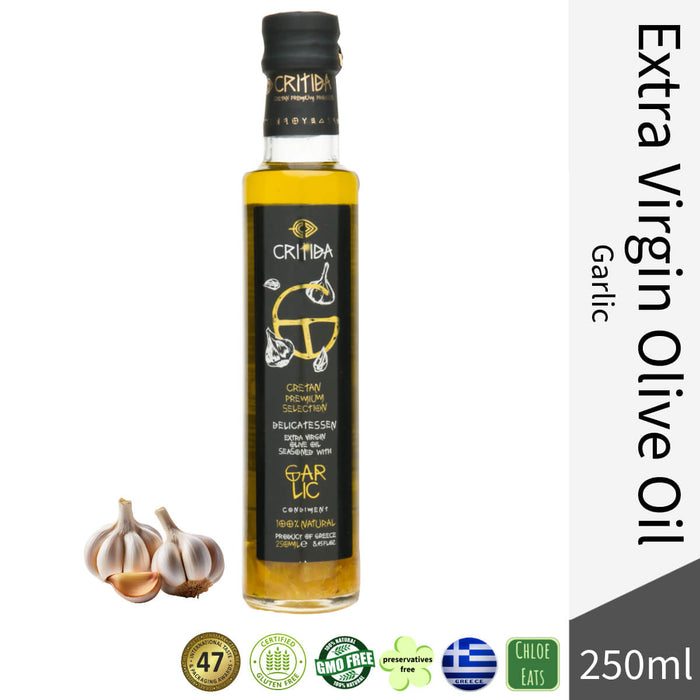 Critida Greek premium Extra Virgin Olive Oil - Garlic - Bottle 250ml