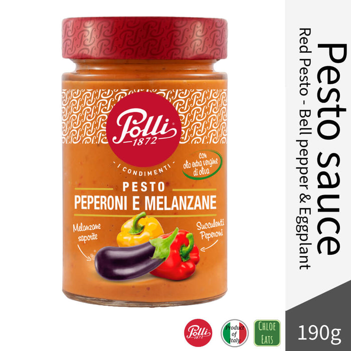 Polli Italian Red Pesto sauce 190g - Bell peppers and Eggplant