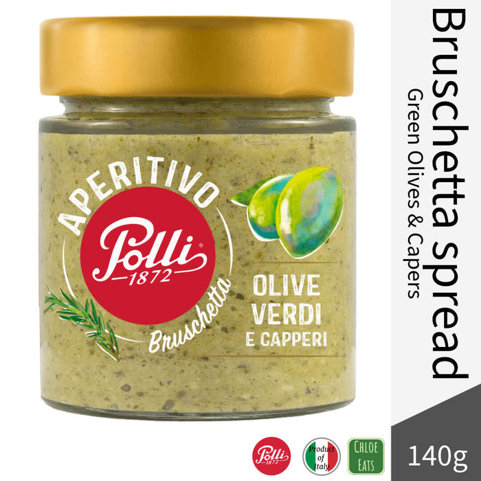 Polli Italian Bruschetta spread 140g - Green Olives and Capers