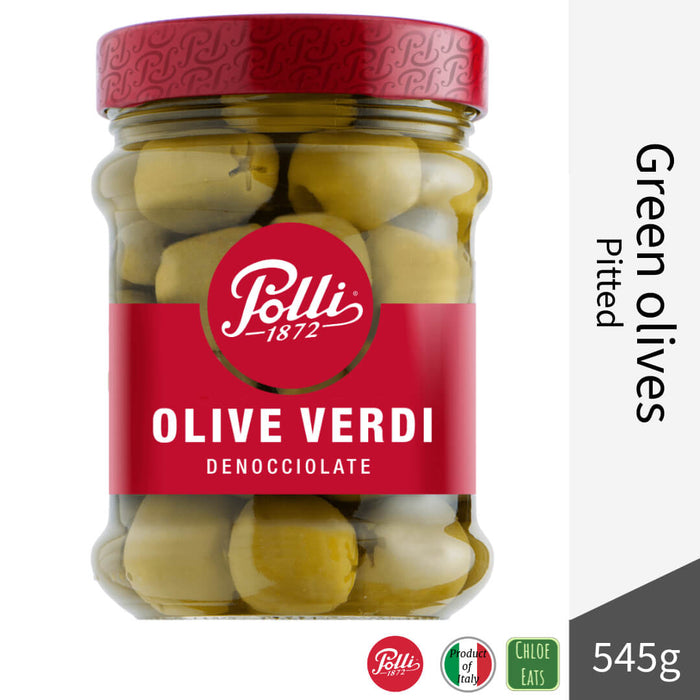 Polli Italian Green Pitted Olives 545g