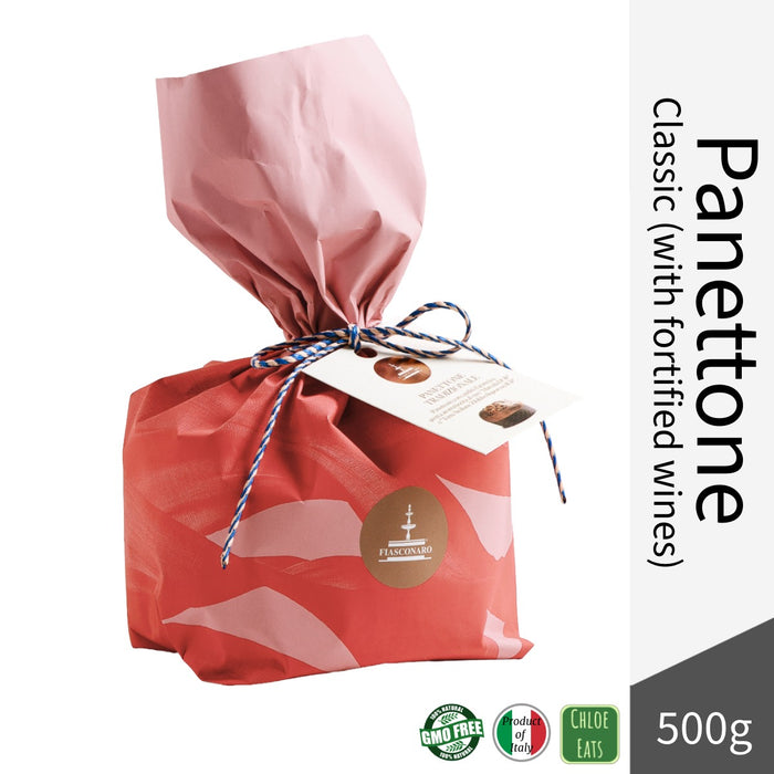 Fiasconaro Italian Panettone - Classic with Fortified Wines - Hand wrapped 500g