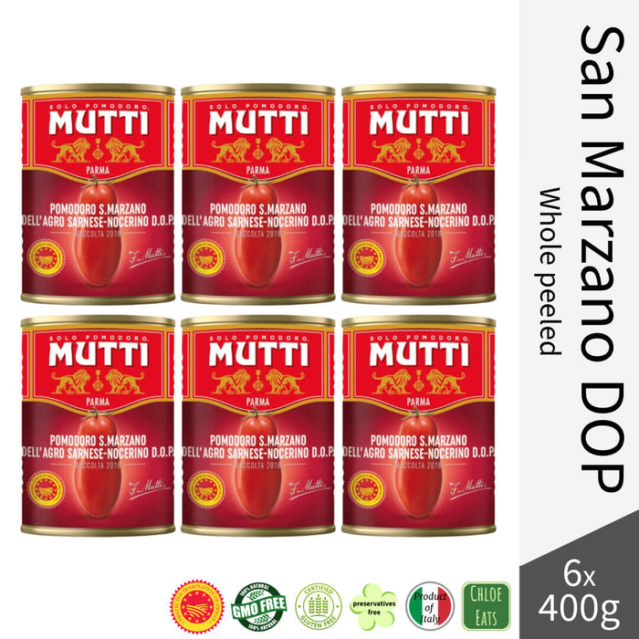 Mutti Italian Pomodori Pelati SAN MARZANO DOP peeled tomatoes (Bundles of 6pcs available)