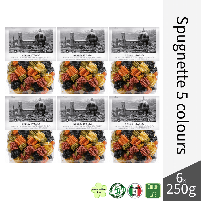Bella Italia artisanal pasta Spugnette 5 colours (bundles 6/24pcs available)