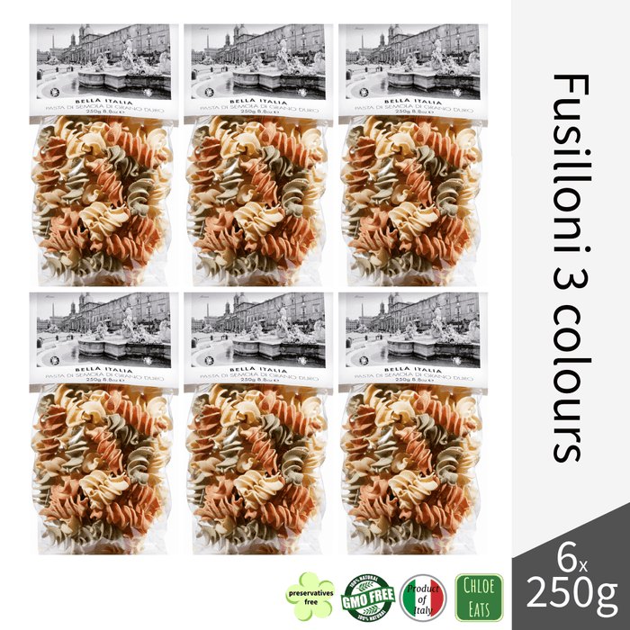Bella Italia artisanal pasta Fusilloni 3 colours (bundles 6/24pcs available)