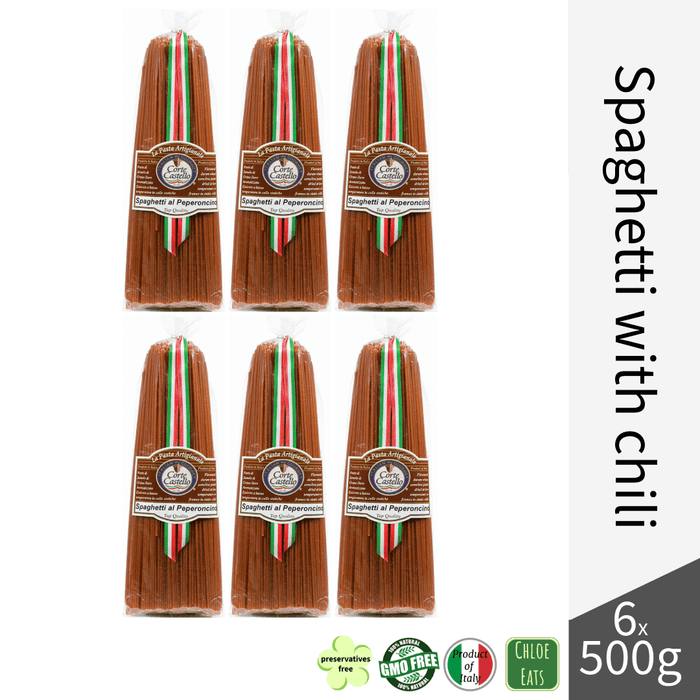 Corte Castello artisanal pasta Spaghetti with chili (bundles 6/24pcs available)