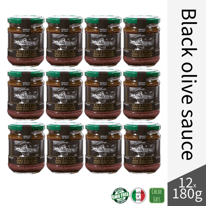 Bella Italia artisanal black olive tapenade spread sauce (bundles 4/12pcs available)