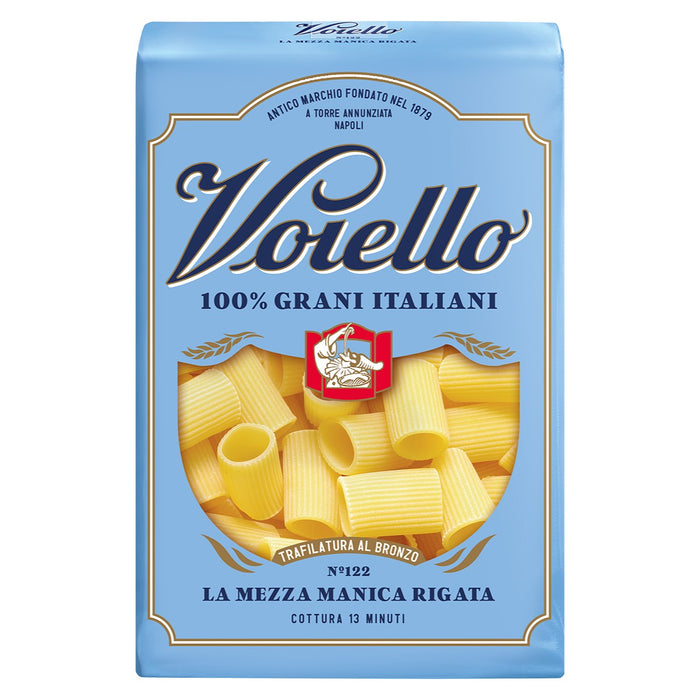 Voiello Italian pasta Mezze Maniche Rigate No122