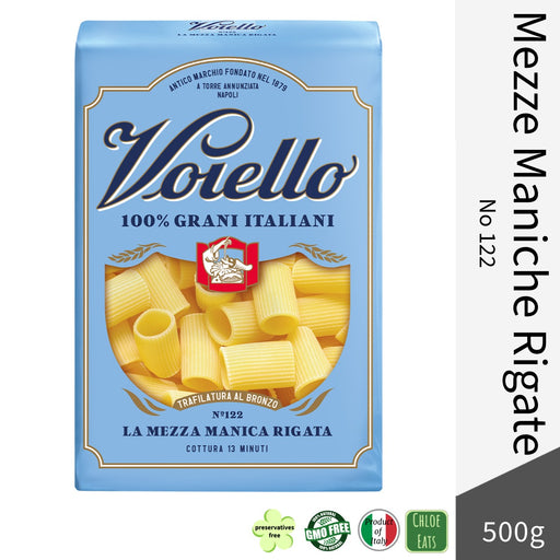 Voiello Italian pasta Mezze Maniche Rigate No122