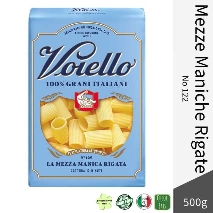 Voiello Italian pasta Mezze Maniche Rigate No122