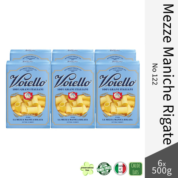 Voiello Italian pasta Mezze Maniche Rigate No122