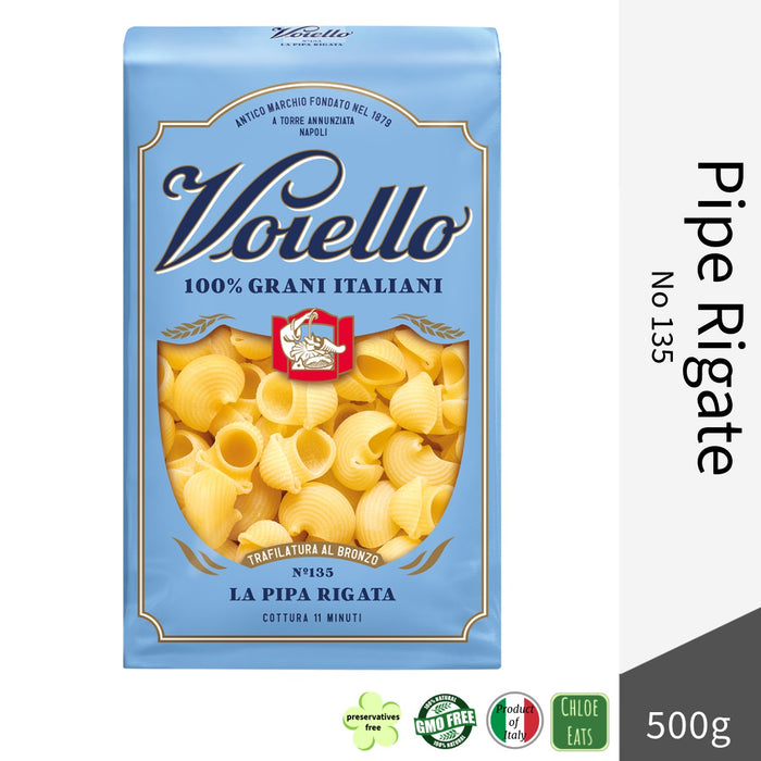 Voiello Italian pasta Pipe Rigate No135