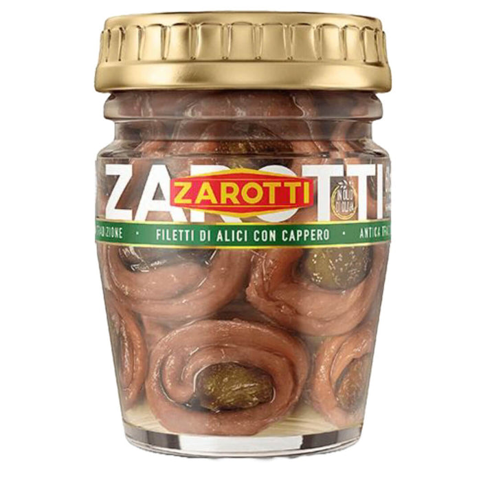 Zarotti Alici Anchovies fillets with Capers in olive oil