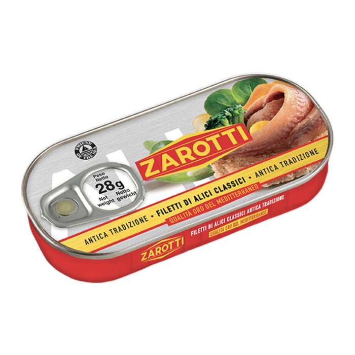Zarotti Italian Anchovies fillets in olive oil 28g