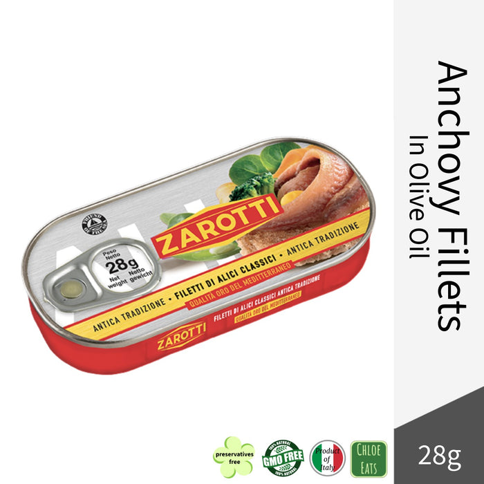 Zarotti Italian Anchovies fillets in olive oil 28g