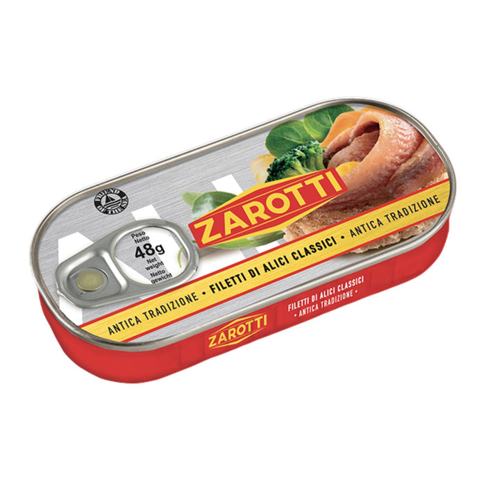 Zarotti Italian Anchovies fillets in olive oil 48g
