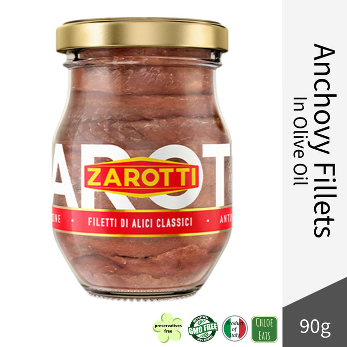 Zarotti Italian Anchovies fillets in olive oil 90g