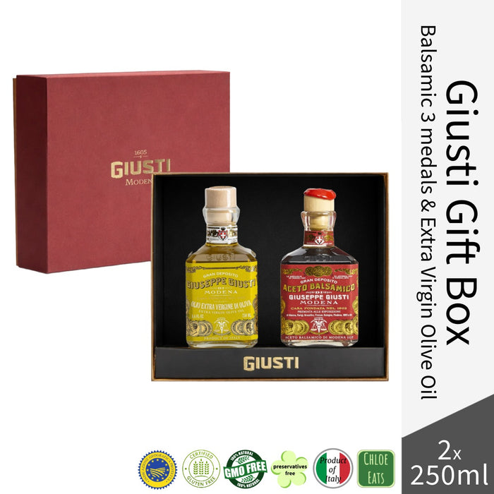 Giuseppe Giusti Gift Box - Balsamic Vinegar of Modena IGP 3 Medals & EVOO