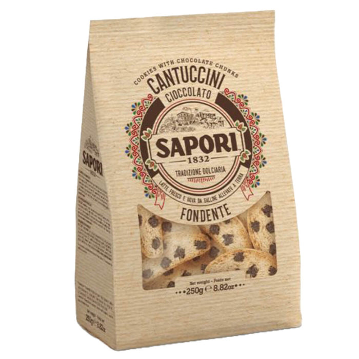 Sapori 1832 Cantucci Cantuccini Dark Chocolate Cookies