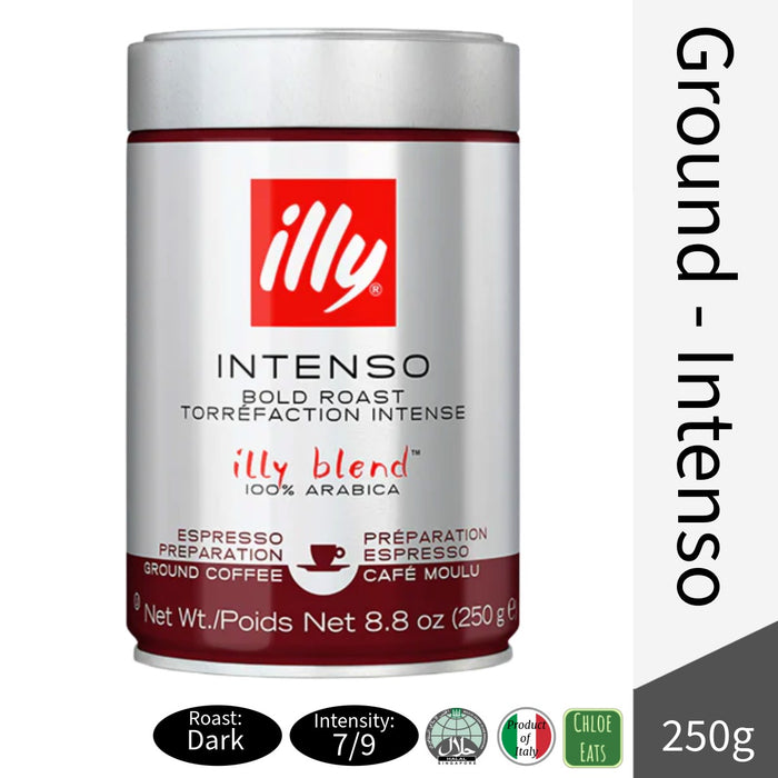 Illy Italian Coffee Ground Beans Intenso 250g
