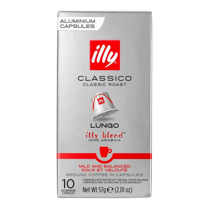 Illy Italian Coffee Classico Lungo - Nespresso Compatable Capsules 10x5.7g