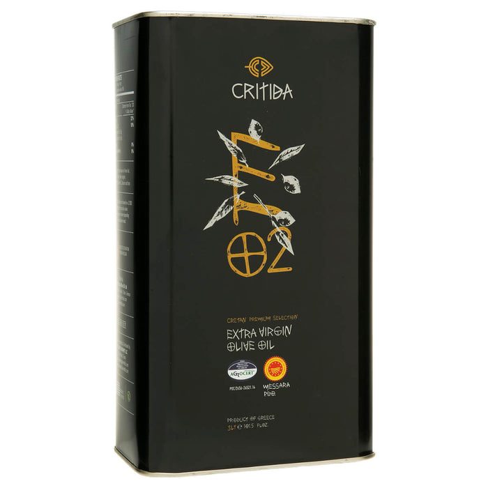 Critida Greek premium Extra Virgin Olive Oil Messara PDO (Crete) - Tin 3l (Bundles available)