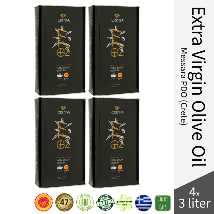 Critida Greek premium Extra Virgin Olive Oil Messara PDO (Crete) - Tin 3l (Bundles available)