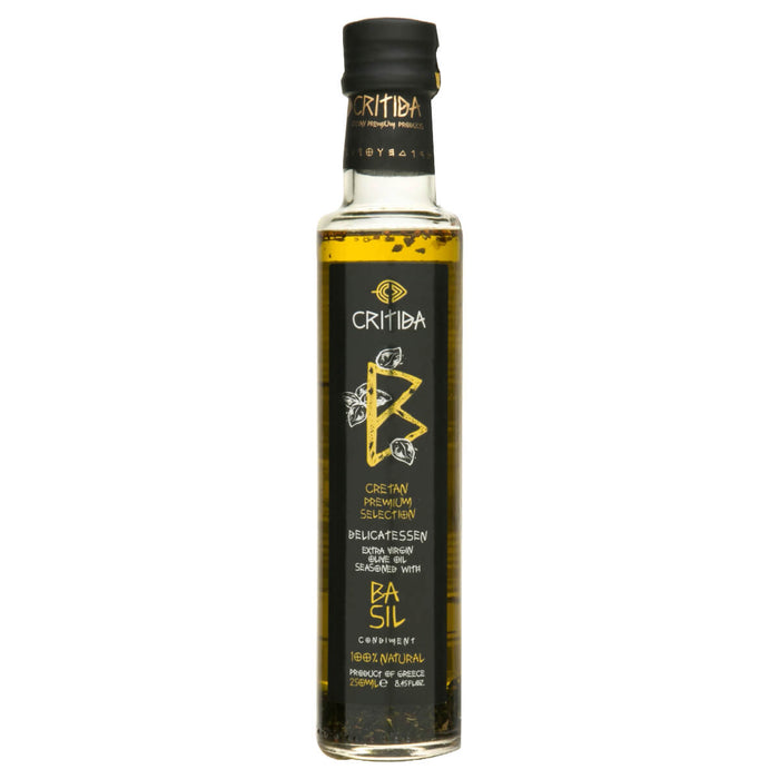 Critida Greek premium Extra Virgin Olive Oil - Basil - Bottle 250ml
