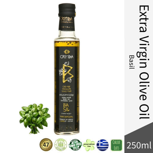 Critida Greek premium Extra Virgin Olive Oil - Basil - Bottle 250ml