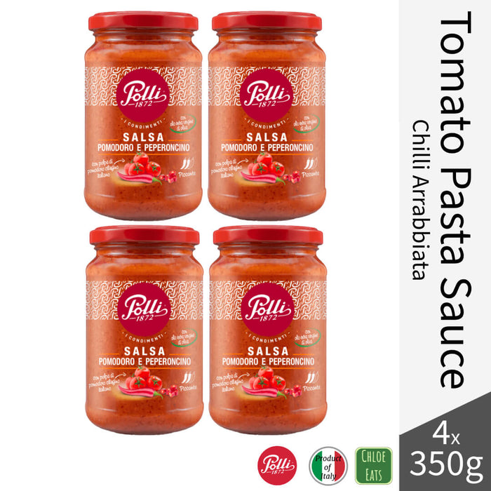 Polli Italian Tomato sauce for pasta 350g - Chilli Arrabbiata (Bundles available)
