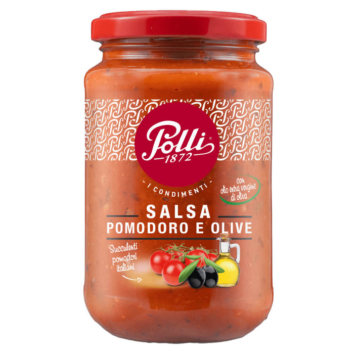 Polli Italian Tomato sauce for pasta 350g - Olives (Bundles available)