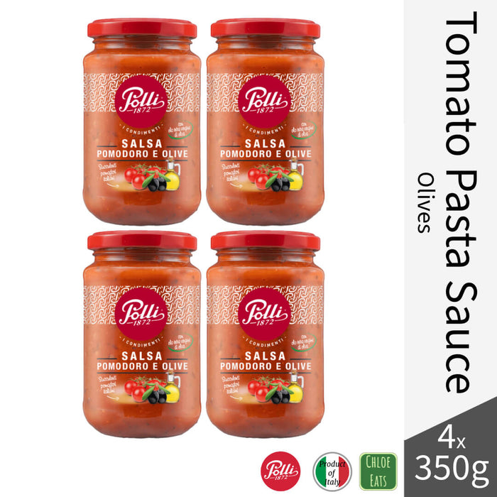 Polli Italian Tomato sauce for pasta 350g - Olives (Bundles available)