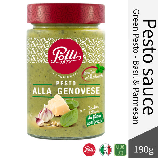 Polli Italian Green Pesto sauce 190g - Basil and Parmesan