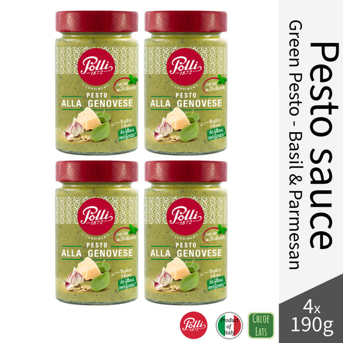 Polli Italian Green Pesto sauce 190g - Basil and Parmesan (Bundles available)