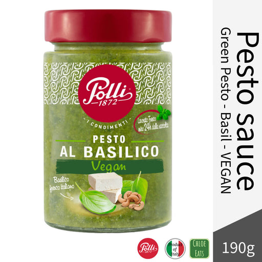Polli Italian Green Pesto sauce 190g - Basil - Vegan