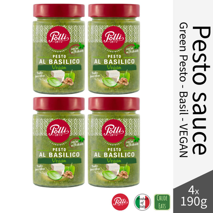 Polli Italian Green Pesto sauce 190g - Basil - Vegan (Bundles available)