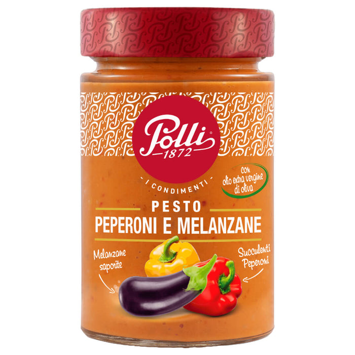 Polli Italian Red Pesto sauce 190g - Bell peppers and Eggplant (Bundles available)