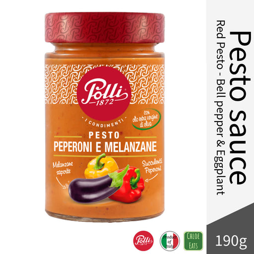 Polli Italian Red Pesto sauce 190g - Bell peppers and Eggplant